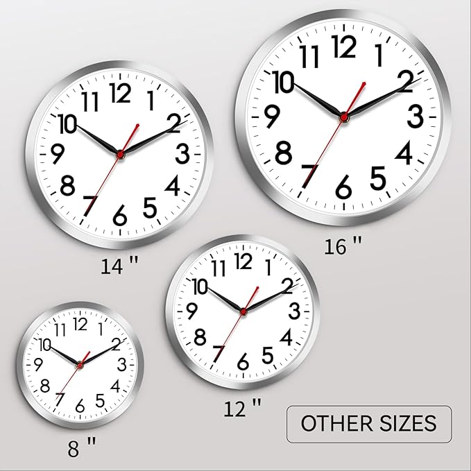 AKCISOT Wall Clock 10 Inch Silent Wall Clocks Battery Operated Non Ticking - Image 2