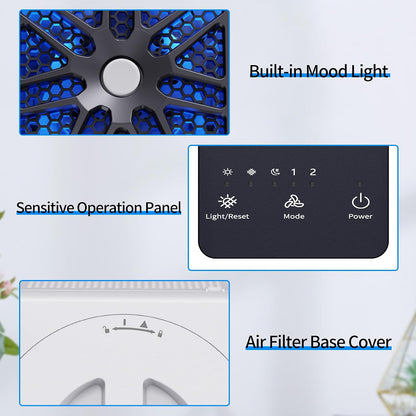 aroeve air purifiers for bedroom with aromatherapy function-mk06a(white) on a desk or shelf