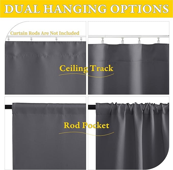 NICETOWN 1 Panel Door Curtain Privacy Thermal Insulated Noise Reducing Blackout - Image 3