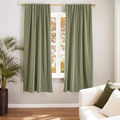 Lazzzy Velvet Blackout Curtains Thermal Insulated Room Window Drapes Super Soft by Lazzzy
