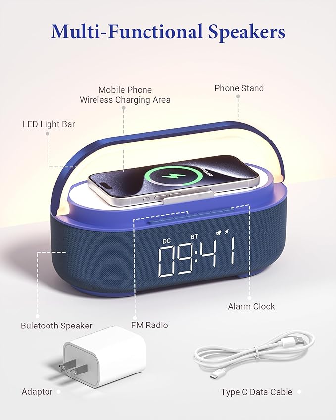 COLSUR Bluetooth Speaker Alarm Clock - Image 5