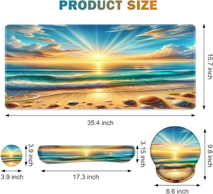 Gaming Mouse Pad, Large Desk Mat, Cute Desk Pad Protector, 4in1 XXL Mousepad + - Image 3