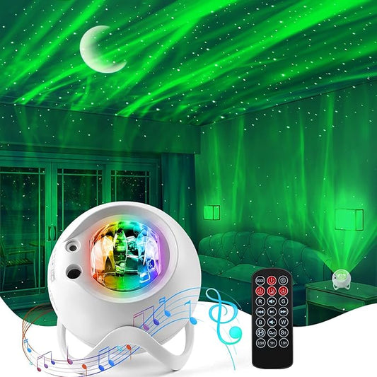 Aurora Northern Lights Projector: 60+ Light Effects White Noise Stars Sky Moon by Joytey