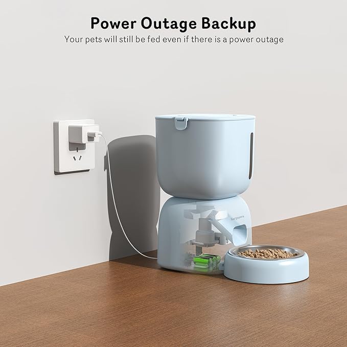 Automatic Cat Feeder and Water Dispenser FW1, Wire or Battery Cat Food - Image 6