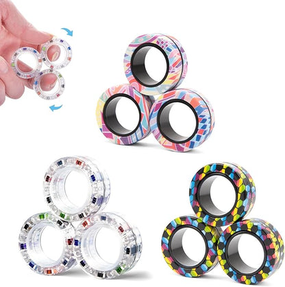 9Pcs Magnetic Rings Fidget Toys by FINGERROCK