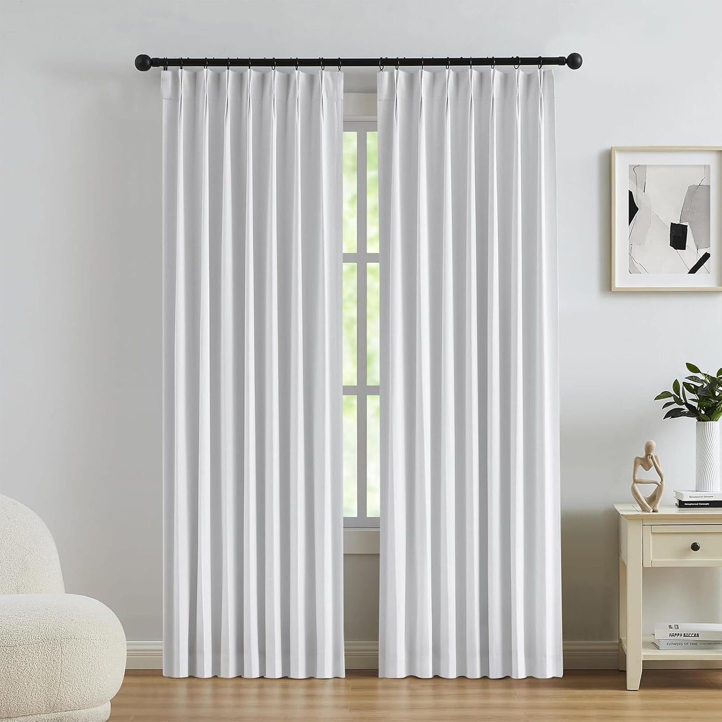 Curtain Rings Black Bulk 100Pack with Eyelets 1.5In ID for 1.25Inch Rods | Metal Drapery Rings Apply for Curtain Rods(Designed to fit up to 1 1/4-inch diameter curtain rod.)