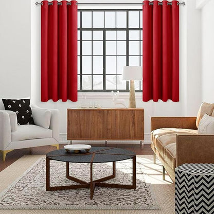 DWCN Red Christmas Curtains for Living Room, Short Blackout Drapes for Small - Image 2