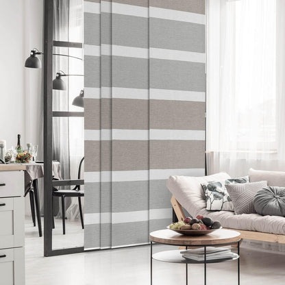 Vertical Blinds Woven 45.8"-86" x 96", Limestone | Natural Woven Fabric for Patio Doors with Adjustable Track and Trimmable Panels Up to 96"