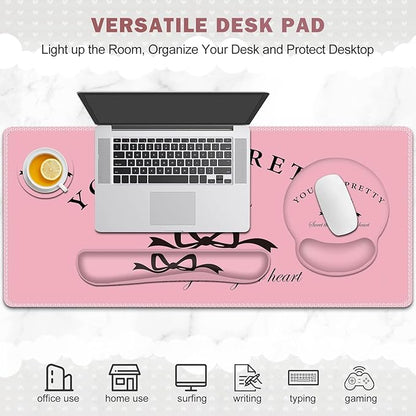 Gaming Mouse Pad, Large Desk Mat, Cute Desk Pad Protector, 4in1 XXL Mousepad + - Image 8