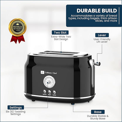 Frigidaire ETO102-WHITE, 2 Slice Toaster, Retro Style, Wide Slot - Image 6