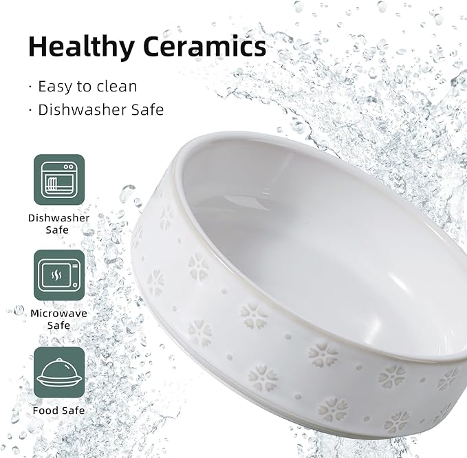 6.1inch Ceramic Raised Double Bowls Set - Image 7