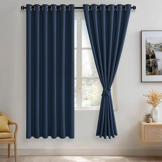 JIUZHEN Navy Blackout Curtains by JIUZHEN