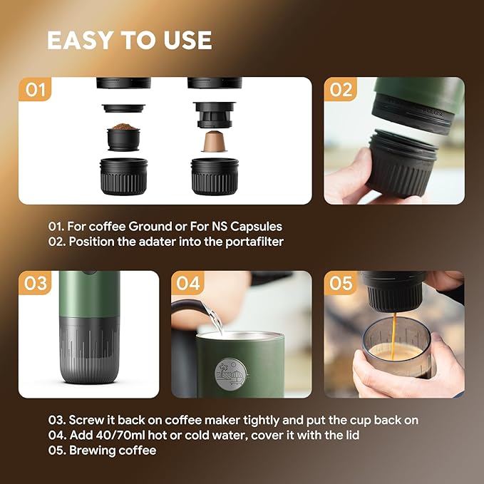 Portable Electric Espresso Machine, Travel Coffee Maker - Image 7
