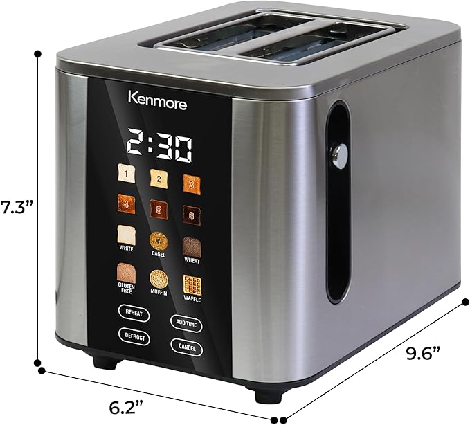 Kenmore 2-Slice Digital Touchscreen Toaster - 900W Stainless Steel - Image 6
