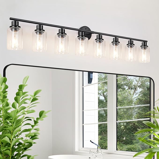 Guliaofo 8-Light Black Vanity Lights, Modern Bathroom Light Fixtures - Image 6