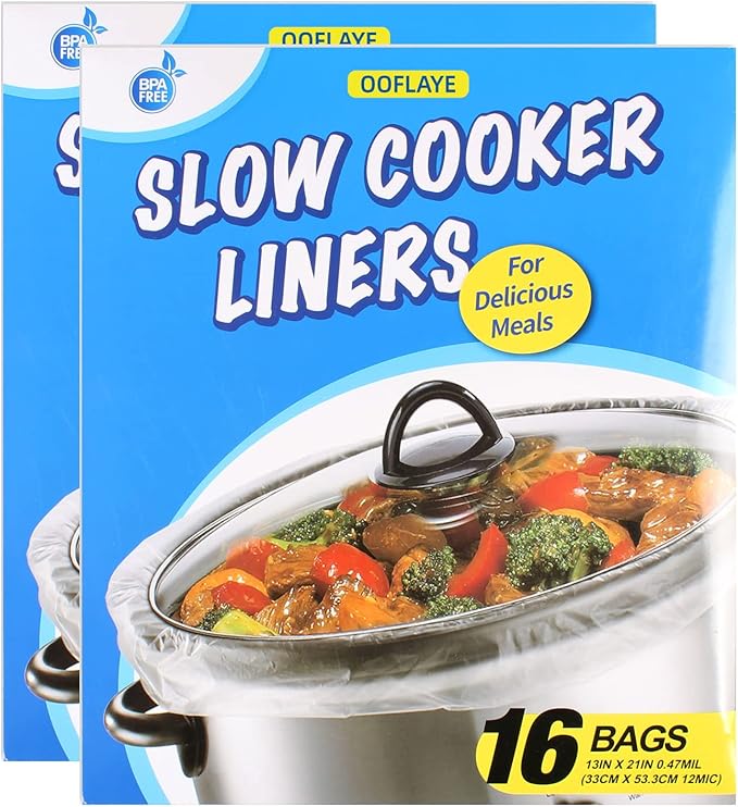 32 Bags Slow Cooker Liners, Disposable Multi Use Cooking Bags, Large Size Fit by OOFLAYE