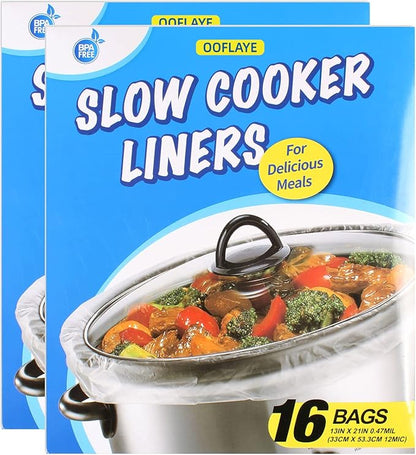 32 Bags Slow Cooker Liners, Disposable Multi Use Cooking Bags, Large Size Fit by OOFLAYE