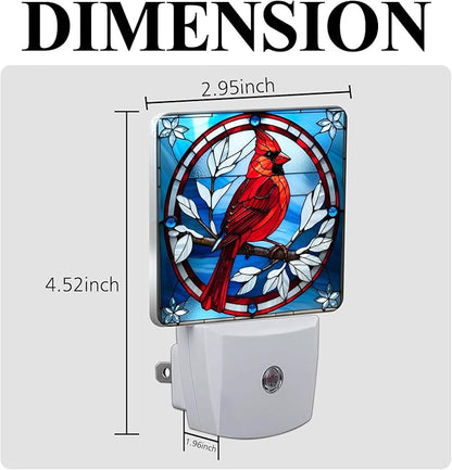 PODMemory Cardinal Stained Glass Night Lights Plug into Wall - Image 2