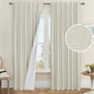LAMIT 100% Blackout Curtains for Living Room, 90 Inch Linen Textured Thermal by LAMIT