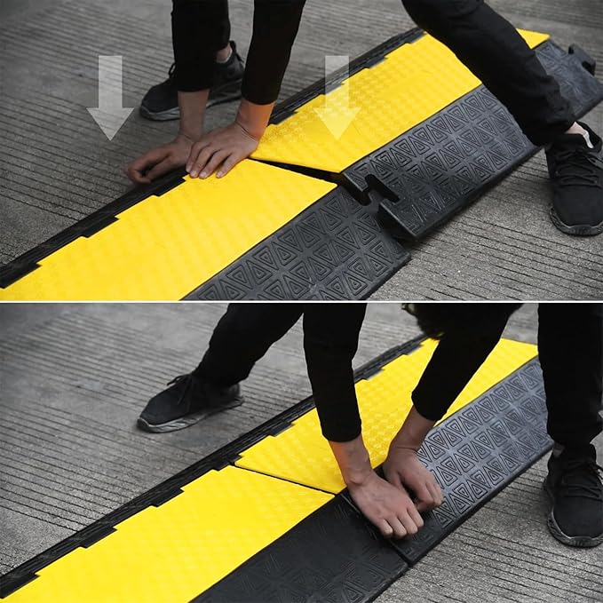 OranLite Large 2-Channel Rubber Floor Cable Protector Ramp, Heavy-Duty Floor - Image 9