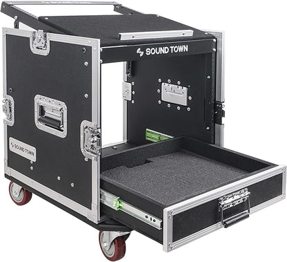 Sound Town 10U PA DJ Pro Audio Rack/Road ATA Case by SOUNDTOWN
