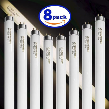 8 Pack 24 inch F17T8/841 17 Watts Light Bulb, 2 Foot Straight Fluorescent Tube - Image 4