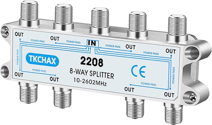 TKCHAX 8 Way Coaxial Cable Splitter, Support 10-2602MHz, RG6 Compatible - Image 8