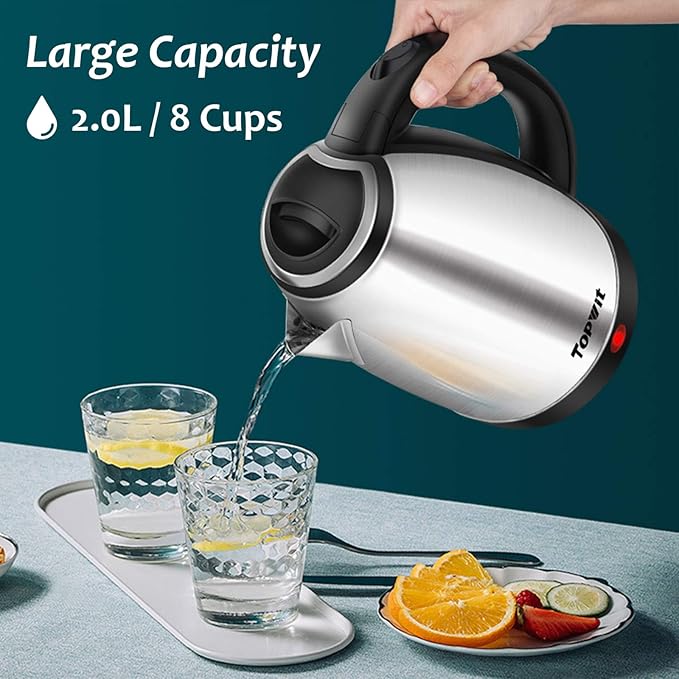 TOPWIT Electric Kettle, 2.0L Hot Water Kettle Electric, BPA-Free Stainless - Image 4