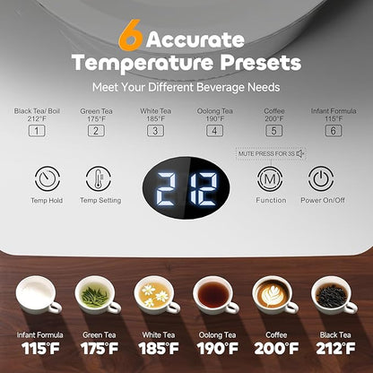 Electric Tea Kettle with Infuser, 1.5L Glass Water Boiler with Temperature - Image 2