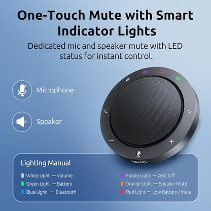 NEWORK Bluetooth Speakerphone for Conference Calls – AI Noise Reduction - Image 6