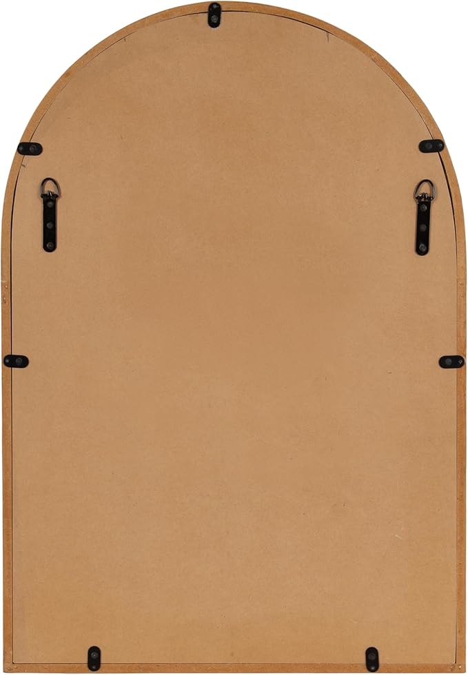 Kate and Laurel Burlock Modern Burlwood Arched Mirror, 22 x 32, Natural Wood - Image 7