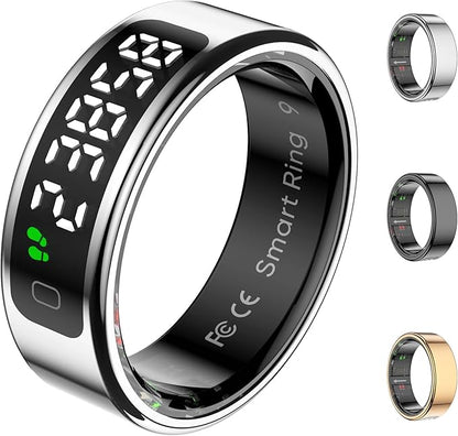 Smart Ring Health Tracker with Display Screen, Sleep Tracker with Heart Rate by Emerhome
