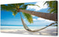 Muolunna BK6850 Beach Wall Art Canvas Prints - Tropical Palm Tree Hammock Seascape Picture Ocean Landscape Artwork for Living Room Bedroom Bathroom Office Home Decor, Large Framed 20x40 inch