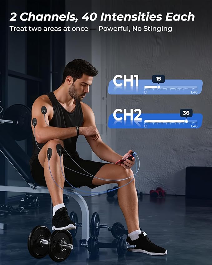 KingPavonini 4-IN-1 TENS Unit Muscle Stimulator, DIY & TENS & EMS & MASS - Image 4