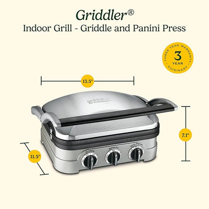 Cuisinart Griddler Indoor Grill, Panini Press, Sandwich Maker & More, 5-in-1 - Image 8