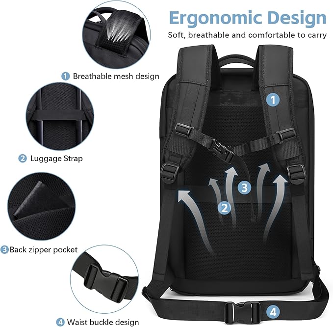 Vacuum Compression Backpack for Travel, 47L Expandable Backpack - Image 8