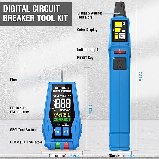 INSTRODOTS Circuit Breaker Finder, Digital Breaker Finder - Image 5