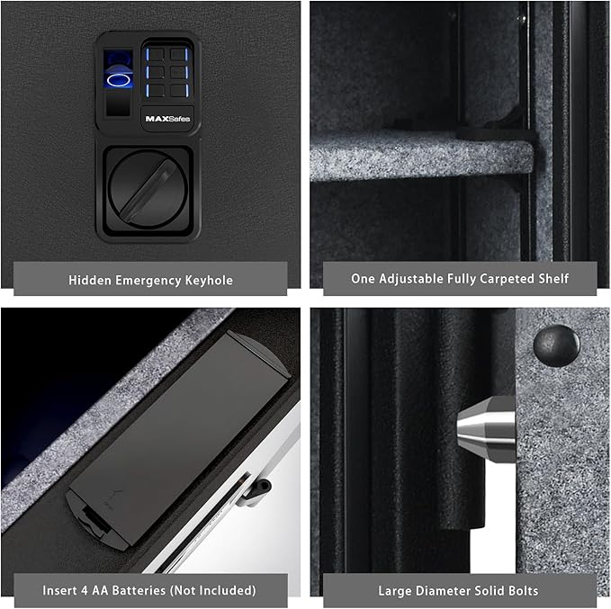 Biometric Finger Vein Fireproof Safe Box, 2.15 Cubic Feet Fire Resistant - Image 7