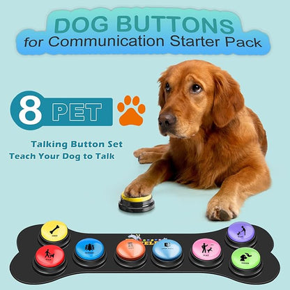 Dog Buttons for Communication Starter Pack 8 Dog Talking Button Set, 30s Voice - Image 2