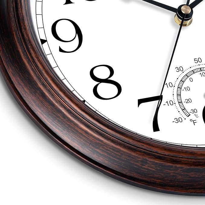 KECYET 10 Inch Outdoor Wall Clock - Image 8