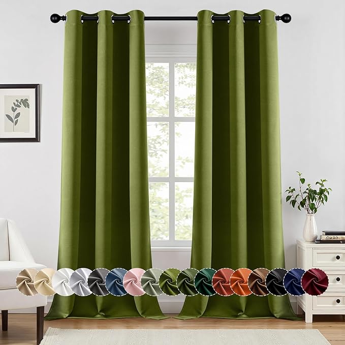 MIULEE Light Olive Green Blackout Curtains by MIULEE