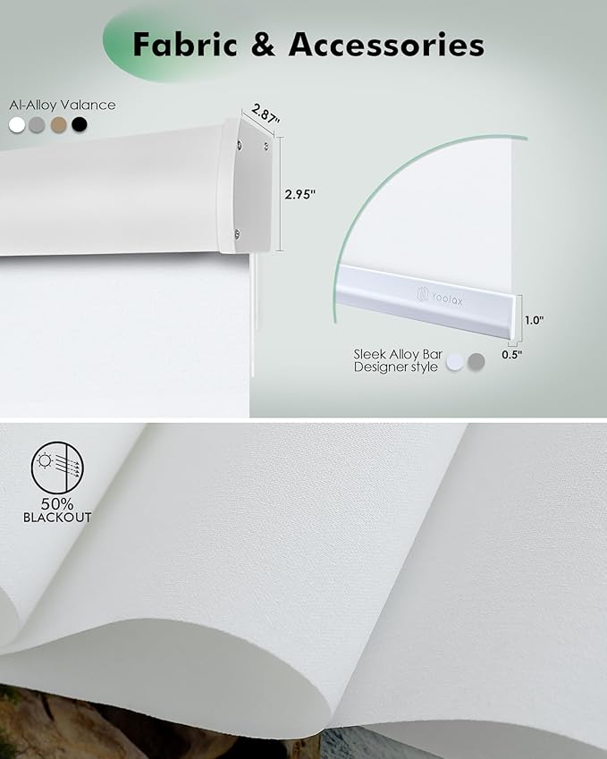 Yoolax Motorized Blinds with Remote, Light Filtering Remote Shades - Image 4