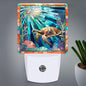 PODMemory Sea Turtle Stained Glass Night Lights Plug into Wall by PODMemory