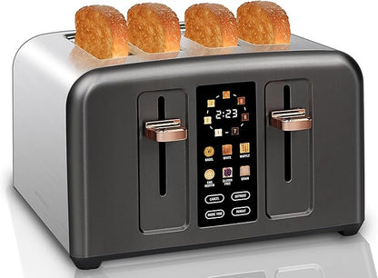 SEEDEEM Toaster 4 Slice, Stainless Toaster & Touch Control, LCD Display by SEEDEEM