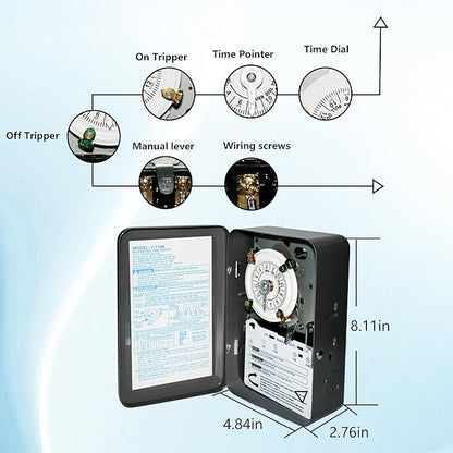 T104 Electromechanical Timer Switch Versatile Scheduling Manual Override - Image 5