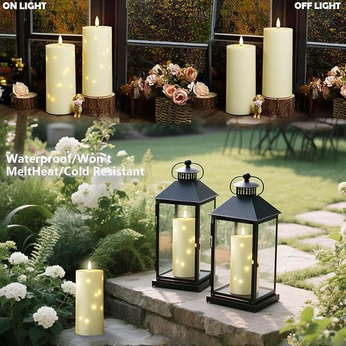 4" x 10" Large Outdoor Waterproof Flickering Flameless Candles - Image 6