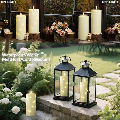 4" x 10" Large Outdoor Waterproof Flickering Flameless Candles - Image 6