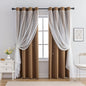 indistar Star Cutout Kids Window Blackout Curtains for Girl Bedroom Window Room Darkening Curtains & Drapes Baby Nursery Curtains (2 Panel,52Wx72L inch,Coffee)