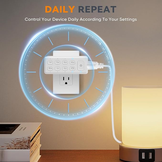 TOPELER Countdown Timer Dual Outlet, Programmable Electrical Timers Outlets - Image 4