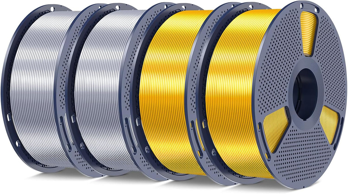 SUNLU Silk PLA+ Filament 1.75mm, Chrome Like Gloss Finish, Smooth Silk Textur...